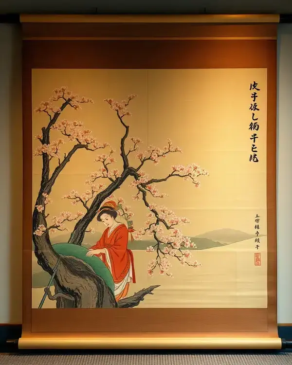 修復後の明治時代日本画掛軸